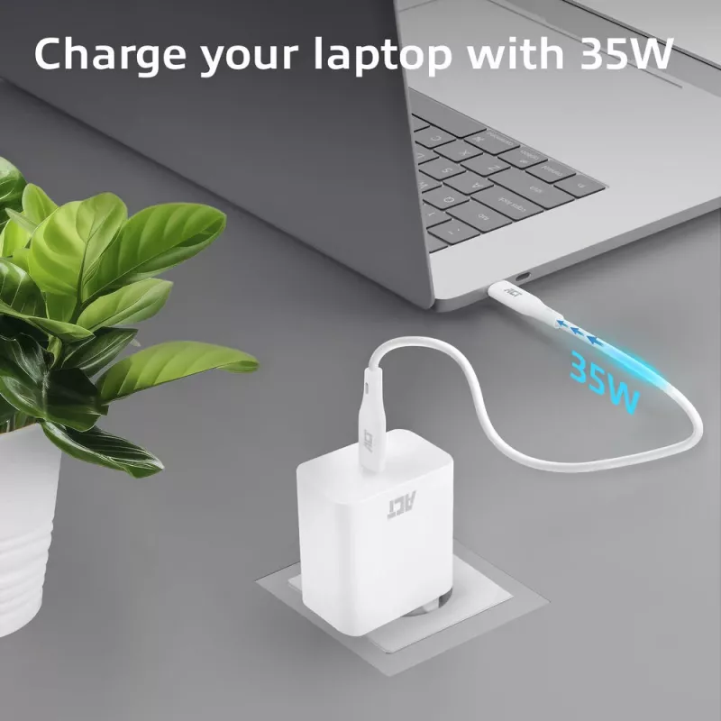 USB-C laadija ACT 35W Power Delivery PPS GaNFast Universal