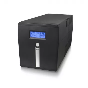 ACT Liin-Interaktiivne UPS 1000VA - 600W AVR-iga, LCD-ekraan
