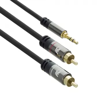 AC3605 helikaabel 1,5 m 3,5 mm kuni 2 x RCA Must