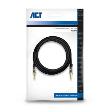 ACT 1,5 m kvaliteetne stereoheli ühenduskaabel 3,5 mm pistik isane - isane