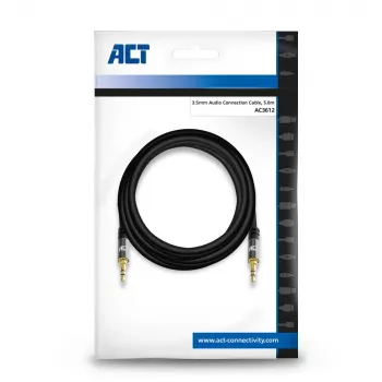 ACT 5 meetrit kvaliteetset stereoaudio ühenduskaablit 3.5 mm pesa isane - isane