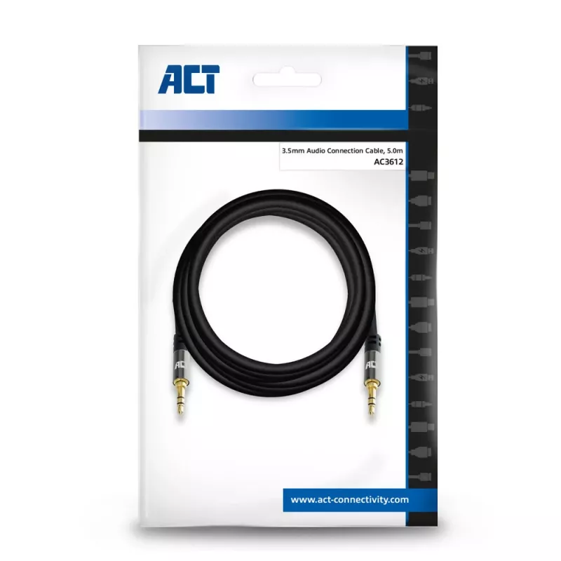 ACT 5 meetrit kvaliteetset stereoaudio ühenduskaablit 3.5 mm pesa isane - isane