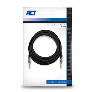 ACT 15 meetri kvaliteetne heliühenduskaabel 3,5 mm stereopesa isane - isane
