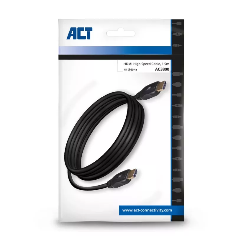 ACT 1,5 m HDMI kiire video kaabel v2.0 HDMI-A isane - HDMI-A isane