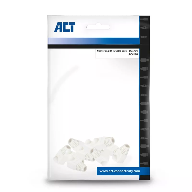 ACT UTP kaablikaitsed, RJ45, kaablikaitse, hall, RJ45, 10 tk