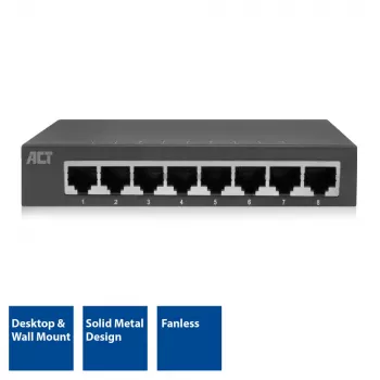 Haldamatu lüliti ACT AC4418 8 porti Gigabit Ethernet 10/100/1000