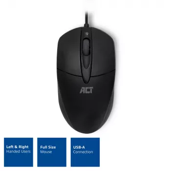ACT juhtmega optiline hiir 1000 DPI, USB