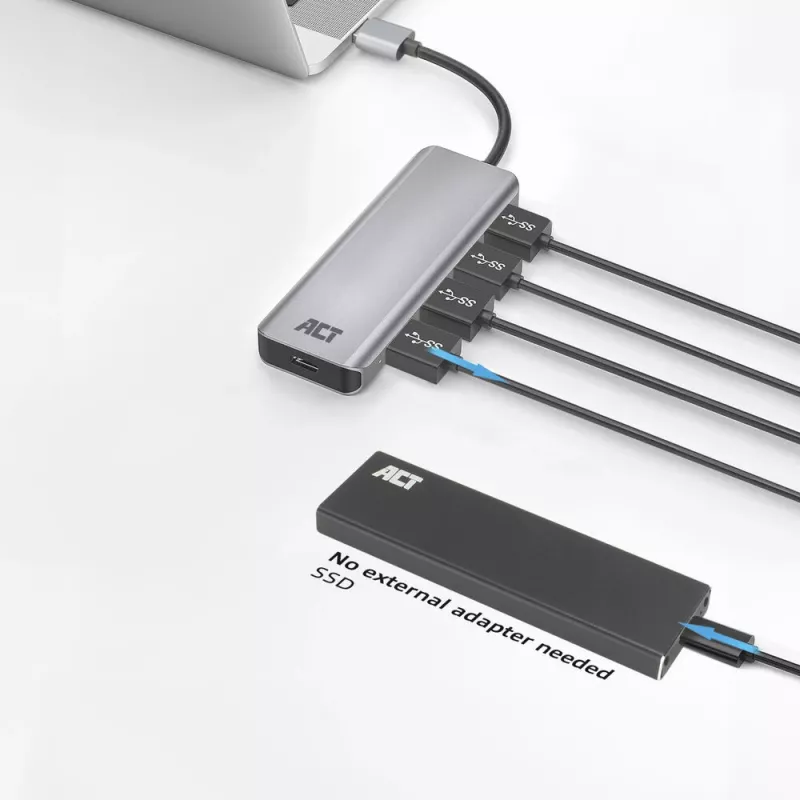 USB-jaotur ACT AC6121 Type-A 5000 Mbit/s Alumiinium
