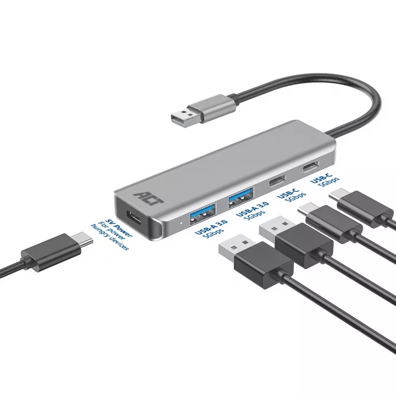 USB-jaotur ACT AC6125 3.2 Gen 1 Type-A 5000 Mbit/s Hall