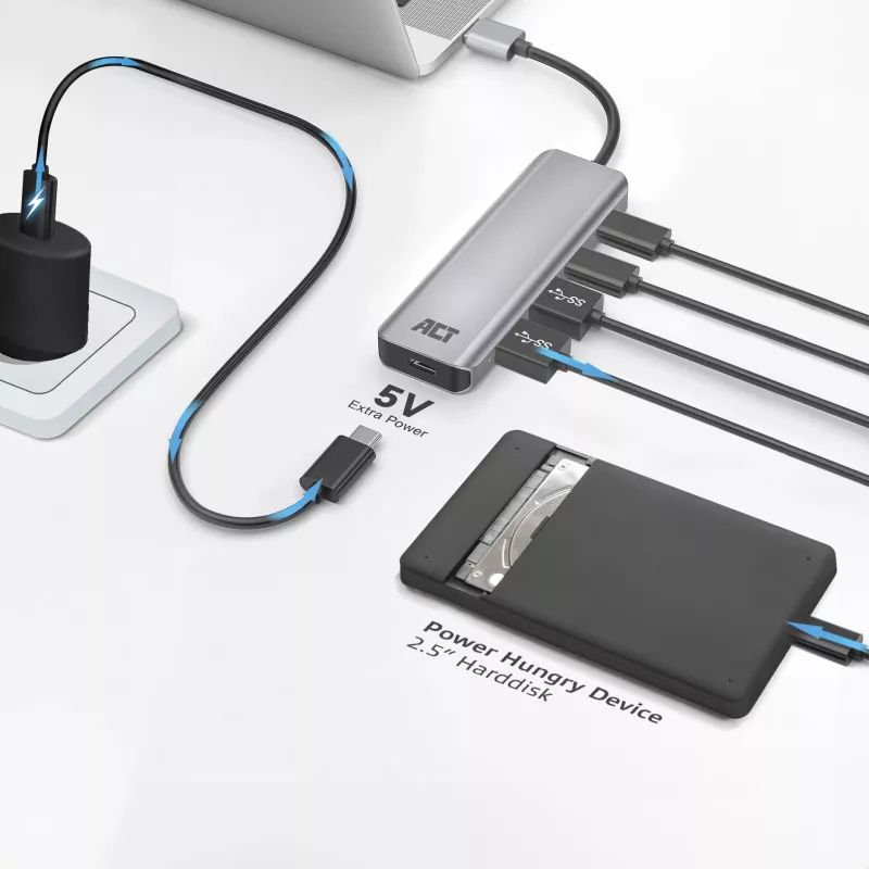 USB-jaotur ACT AC6125 3.2 Gen 1 Type-A 5000 Mbit/s Hall