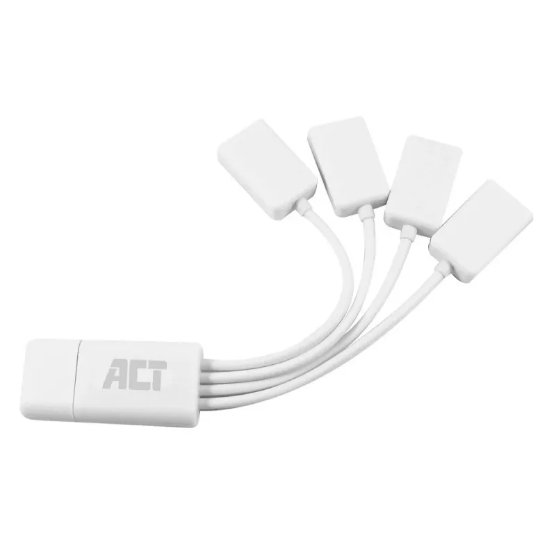 ACT USB-jaotur 4 porti USB-A painduv USB 3.2 Gen 1 valge 480 Mbit/s