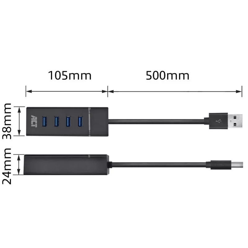 ACT AC6300 USB 3.2 Gen 1 jaotur Type-A 5000 Mbit/s must