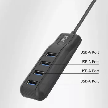 ACT AC6320 liidesejaotur USB 3.2 Gen 1 (3.1 Gen 1) Type-A 5000 Mbit/s Must