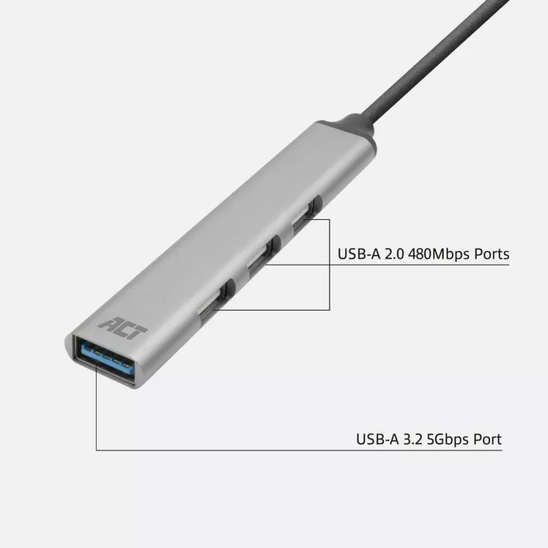 ACT AC6325 USB 3.2 Gen 1 Type-A Hub 5000 Mbit/s Hall