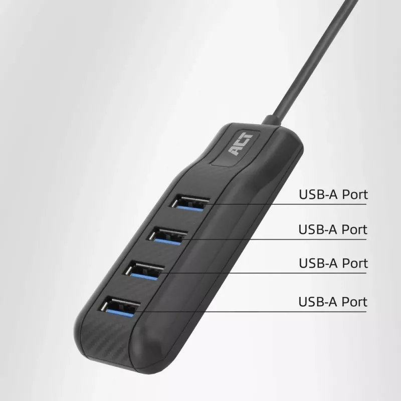 ACT AC6420 liidesejaotur USB 3.2 Gen 1 (3.1 Gen 1) USB-C 5000 Mbit/s Must