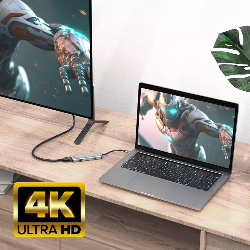 ACT USB-C 4K mitme pordiga adapter 2 HDMI monitorile, USB-A andmepordiga