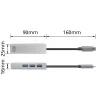 USB-C jaotur ACT AC7055 3x USB-A Gigabit Ethernet