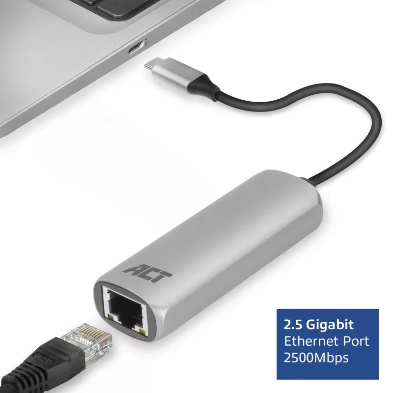 USB-jaotur ACT AC7081 USB-C 2500 Mbit/s Alumiinium