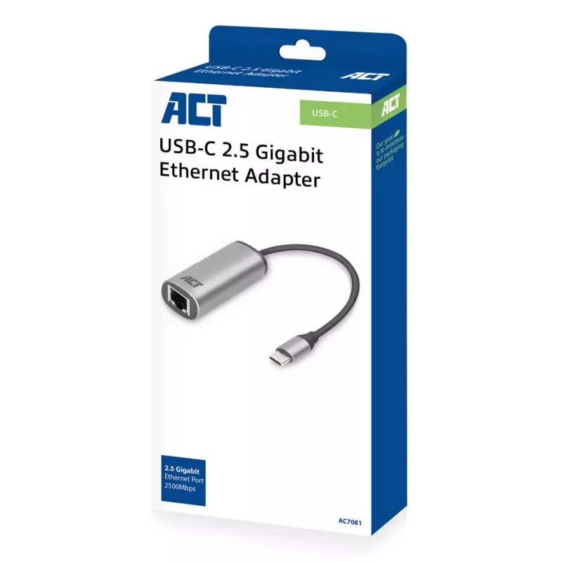 USB-jaotur ACT AC7081 USB-C 2500 Mbit/s Alumiinium