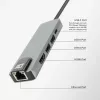 ACT USB-C 4K dokkimisjaam 1 HDMI monitorile, Ethernet, USB-A, PD läbivooluga