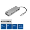 ACT USB-C 4K dokkimisjaam 1 HDMI monitori jaoks, Ethernet, USB-C, USB-A, kaardilugeja ja PD läbipääs