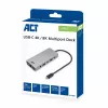 ACT USB-C 4K / 8K 30Hz dokkimisjaam 1 HDMI-monitori, 2,5 Gigabit Etherneti, USB-C 10Gbps, USB-A 10Gbps, 3,5 mm heli, PD läbivooluga