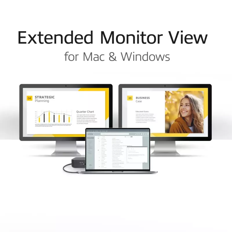 ACT universaalne USB-C dokkimisjaam 4K, 2 HDMI/DisplayPort monitorile, DisplayLink, kompaktne disain