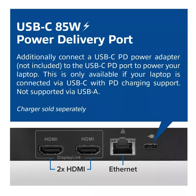 ACT universaalne USB-C dokkimisjaam 4K, 2 HDMI/DisplayPort monitorile, DisplayLink, kompaktne disain
