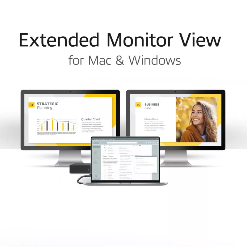 ACT USB-C dokkimisjaam 4K, 2 HDMI või DisplayPort monitorile, DisplayLink