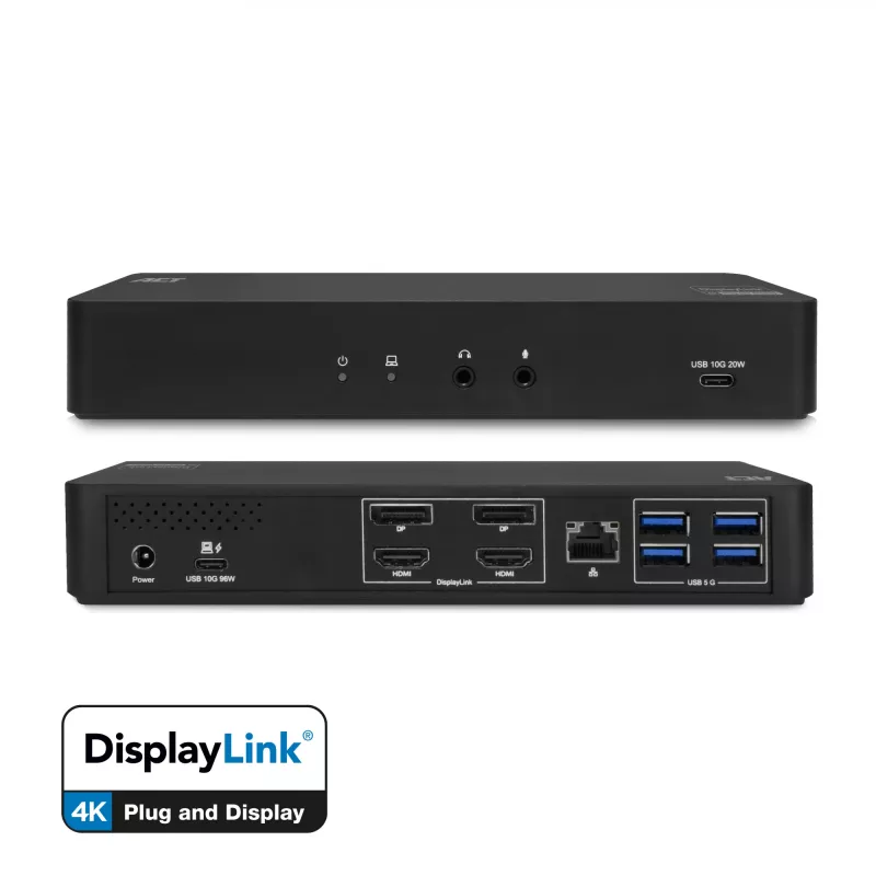 ACT USB-C dokkimisjaam 4K, 2 HDMI või DisplayPort monitorile, DisplayLink