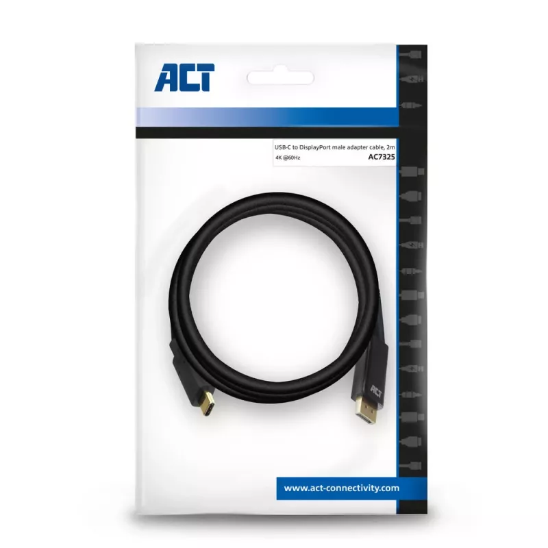 USB-C - DisplayPort kaabel ACT AC7325 2 meetrit