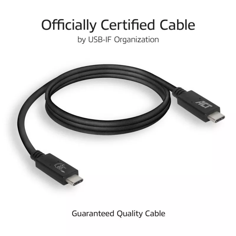 ACT USB 3.0 kaabel USB-C USB-IF sertifitseeritud 1 meeter 5 Gbit/s