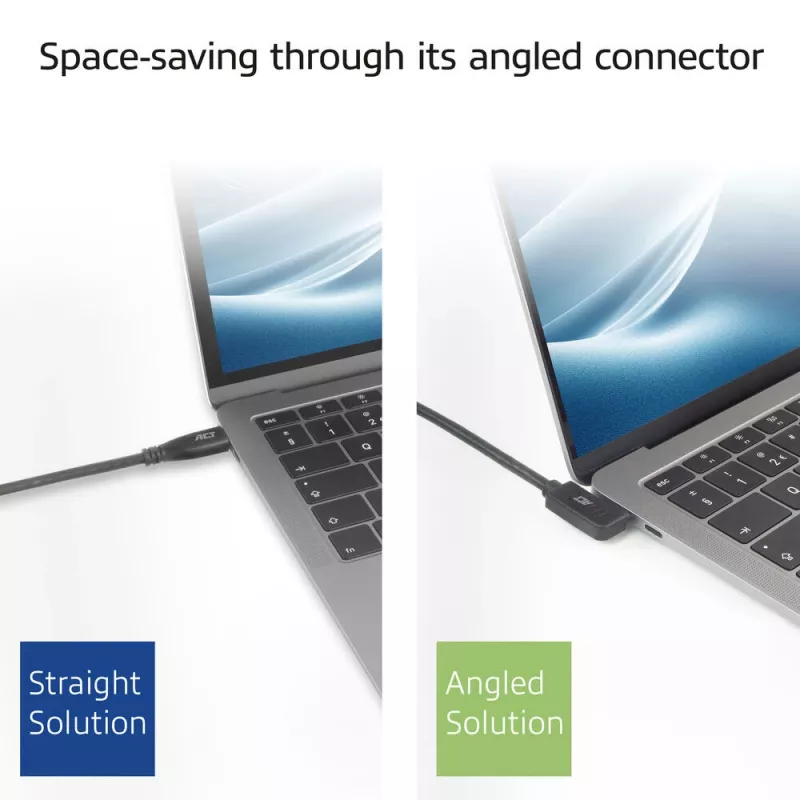 ACT USB 3.0 nurkkaabel USB-C 1 meeter 5 Gbit/s must