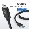 ACT USB 3.0 kaabel USB-A to USB-C 1 meeter 5 Gbit/s Must