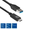 ACT USB 3.0 kaabel USB-A to USB-C 1 meeter 5 Gbit/s Must
