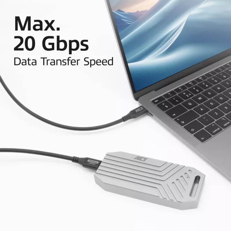 ACT USB4 20Gbps 240W USB USB-C kaabel 0,5 m must