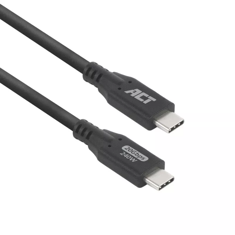 ACT USB4 20Gbps 240W USB USB-C kaabel 1 meeter must