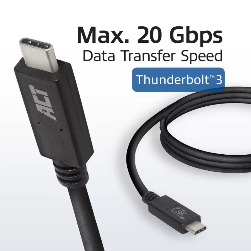ACT USB4® 20Gbps kaabel, USB-C, USB-IF sertifitseeritud, 1 meeter
