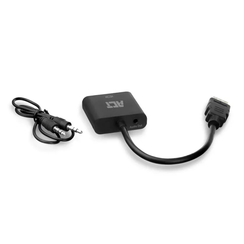 ACT 0,15 meetrit, HDMI-A-pistik VGA emasesse adapter, heliga