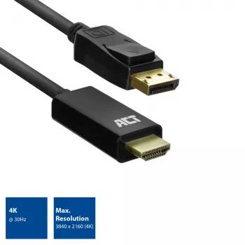 DisplayPort-HDMI-adapterkaabel ACT AC7550 1,8 m