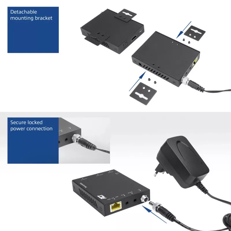 AV-saatja ja -vastuvõtja ACT 4K HDMI 2.0 laienduskomplekt CAT6 UTP kaabli kaudu IR-toega, 60 meetrit
