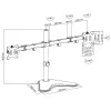 ACT vabalt seisev topeltmonitori hoidik AC8320, max kaal 16 kg, min ekraan 33 cm, max ekraan 81,3 cm