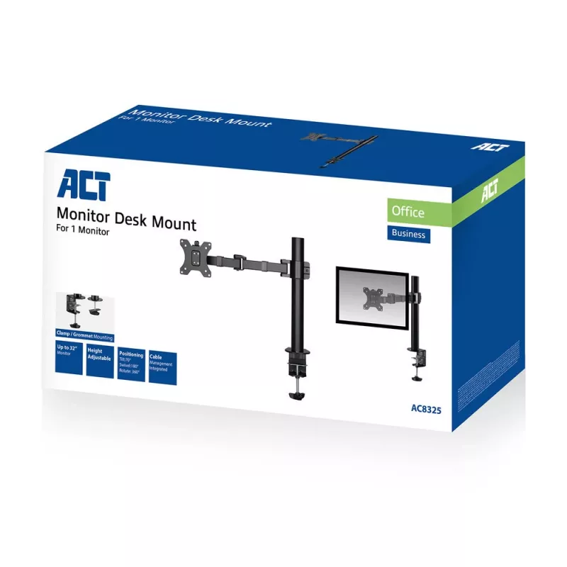 ACT Ühe monitori käepide kontori tugev pro Klamber/polt-läbiv 12 kg 10-32 tolli