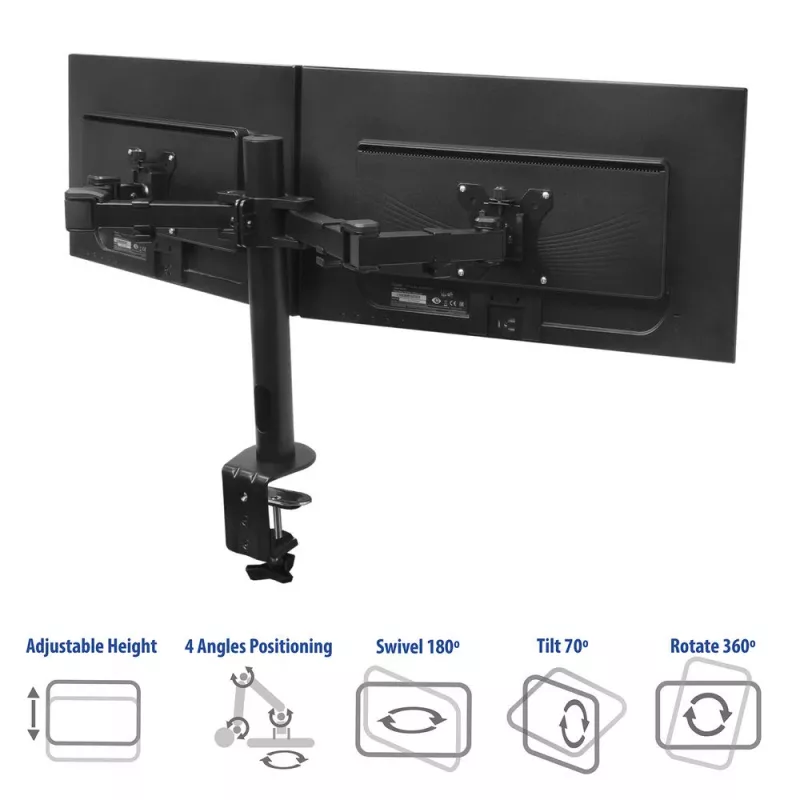 ACT kahe monitori käepide kontori tugev pro Klamber/poldiga kinnitus 12 kg 10-32 tolli