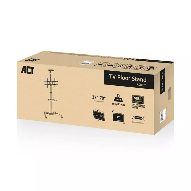 TV alus ACT AC8370 Must 70 tolli 50 kg kandevõime VESA 200x200 kuni 600x400