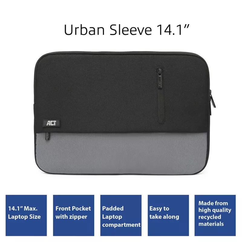 Varrukakott ACT Urban Laptop Sleeve 14,1 tolli 3 lahtriga 170 g