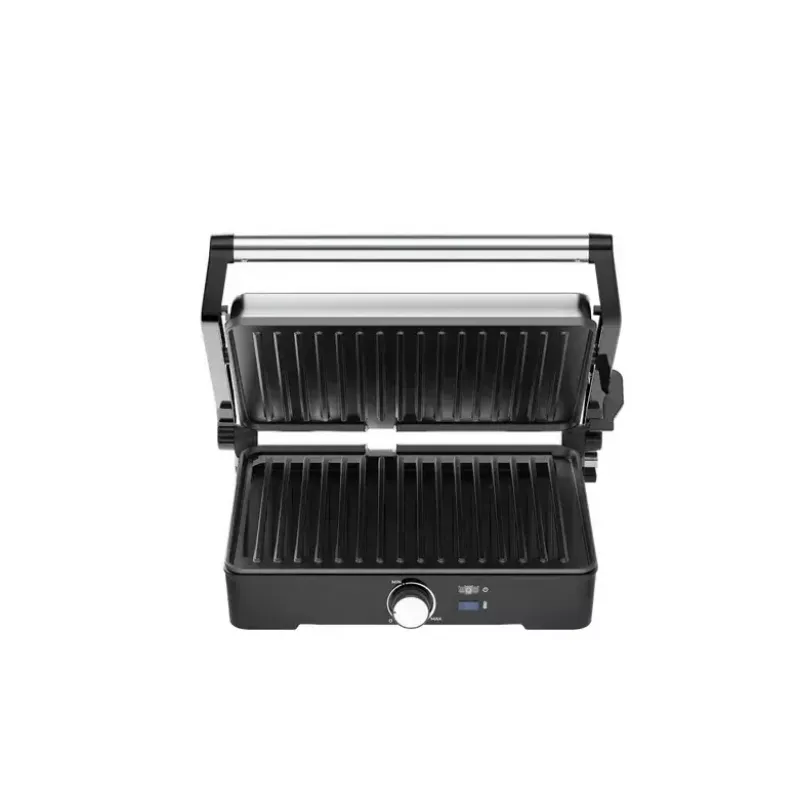 Kontaktgrill AENO EG2 — 2000 W, ristkülikukujuline, roostevaba teras/must, 345×327 mm