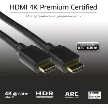 ACT 2 meetrit HDMI High Speed premium sertifitseeritud kaabel v2.0 HDMI-A-pistik - HDMI-A-pistik