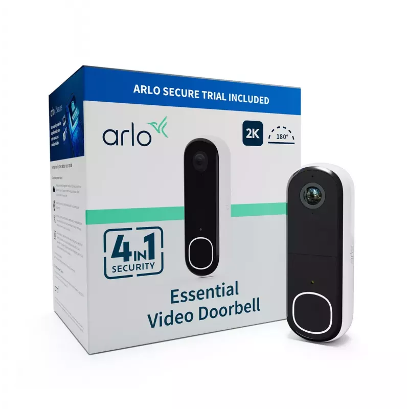 Video uksekell Arlo Essential 2K Valge 1944p 180° vaateväli