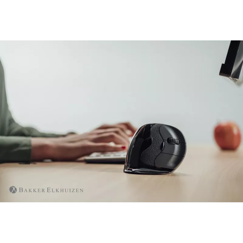 BakkerElkhuizen Evoluent D väike, paremakäeline, vertikaalne disain, laser, USB Type-A, 3200 DPI, must
